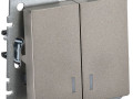 Выключатель 2-кл. СП BRITE ВС10-2-1-БрШ 10А с индик. механизм шампань IEK BR-V20-1-10-K37
