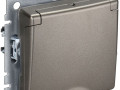 Розетка BRITE РСбш10-3-БрШ 16А IP20 с заземл. защ. шторки с крышкой механизм шампань IEK BR-R16-16-K37