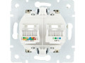 Розетка компьютерная + телефонная 1-м СП Vesna механизм крем. LEZARD 742-0388-143
