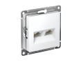 Розетка компьютерная 2-м AtlasDesign RJ45 кат.6A механизм бел. SE ATN000188