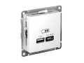 Розетка USB AtlasDesign тип A+C 45Вт QC PD высокоскор. ЗУ механизм бел. SE ATN000129