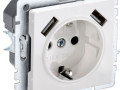 Розетка BRITE РЮш10-1-БрБ 16А с USB A+A 2.1А с заземл. защ. шторки механизм бел. IEK BR-R14-16-U21-D21-K01