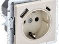 Розетка BRITE РЮш11-1-БрКр 16А с USB A+C 18Вт с заземл. защ. шторки механизм беж. IEK BR-R14-16-U22-018-K10