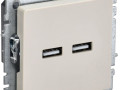 Розетка BRITE USB A+A 3.1А РЮ10-1-БрКр механизм беж. IEK BR-U21-D31-K10