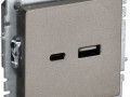 Розетка BRITE USB A+C 18Вт РЮ11-1-БрШ механизм шампань IEK BR-U22-018-K37