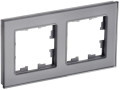 Рамка 2-м BRITE РУ-2-2-БрСе стекло сер. IEK BR-M22-G-K03
