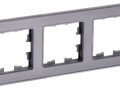 Рамка 3-м BRITE РУ-3-2-БрСе стекло сер. IEK BR-M32-G-K03