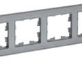 Рамка 4-м BRITE РУ-4-2-БрСе стекло сер. IEK BR-M42-G-K03