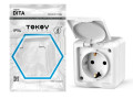 Розетка 1-м ОП Dita 16А IP54 250В с заземл. с крышкой бел. TOKOV ELECTRIC TKL-DT-R1Z-C01-IP54