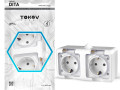Розетка 2-м ОП Dita 16А IP54 250В с заземл. с прозр. крышкой бел.TOKOV ELECTRIC TKL-DT-R2Z-C01T-IP54