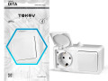 Блок ОП Dita (розетка 16А 250В с заземл. + 1-кл. выкл. 10А) IP54 бел. TOKOV ELECTRIC TKL-DT-V1RZ-C01-IP54