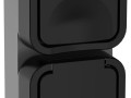 Розетка 2-м ОП TORS 16А IP55 TS132 вертик. с заземл. с крышкой графит IEK TS-R26-16-55-V-K53