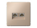 Розетка двойная компьютерная ArtGallery RJ45+RJ45 кат. 6A механизм песочн. SE GAL001288