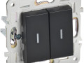 Выключатель проходной 2-кл. SKANDY 10А SK-V10Bl с индикацией черн. IEK SK-V22-1-10-K02