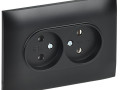 Розетка 2-м SKANDY 10А без заземл. без защ. шторок в сборе SK-R10Bl черн. IEK SK-R20-10-K02-F