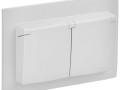 Розетка 2-м SKANDY 16А IP44 с крышкой в сборе SK-R12W арктич. бел. IEK SK-R26-16-44-K01-F