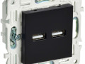 Розетка USB A+A 3.1А SKANDY SK-R15Bl черн. IEK SK-U21-D31-K02