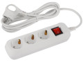 Удлинитель 3х3м с заземл. 10А IP20 GREEN LINE UDL-10-330-ES ПВС 3х0.75 с выкл. Эра Б0065047