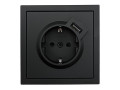 Розетка 1-м СП ZIMA IP20 + USB с заземл. механизм черн. бархат LEZARD 704-4288-181
