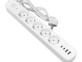Удлинитель 5х5м IP20 2USB 2.4А+2type-C LUX 1.5кв.мм EKF UBA-LUX-505-TC