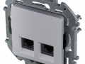 Механизм розетки компьютерной RJ45 2-м Inspiria CAT.6 UTP алюм. Leg 673842