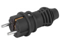 Вилка прямая VX13-B-IP44 16А IP44 с заземл. каучук черн. Эра Б0069321
