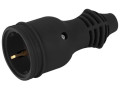 Розетка RX11-B-IP44 16А IP44 прямая с заземл. каучук черн. ЭРА Б0069325