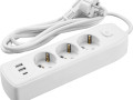 Удлинитель 3х3м с заземл. 10А IP20 90 839 OPE-USB-03-300-ESC-3x1 USB 2xType-A + Type-C с кнопкой ОНЛАЙТ 90839