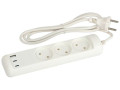 Удлинитель электрический U-3-1.5m-USB-W 3 розетки + 3xUSB A+C 1.5м 10А бел. Эра Б0069075