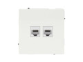Розетка компьютерная 2-м KANT RJ45 кат.5E без шторки бел. магнолия DKC 7000664
