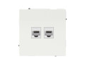 Розетка компьютерная 2-м KANT RJ45 кат.6A без шторки бел. магнолия DKC 7000674