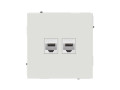 Розетка компьютерная 2-м KANT RJ45 кат.5E без шторки бел. песок DKC 7010664