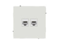 Розетка компьютерная 2-м KANT RJ45 кат.6A без шторки бел. песок DKC 7010674