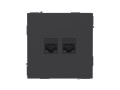 Розетка компьютерная 2-м KANT RJ45 кат.5E без шторки черн. уголь DKC 7012664