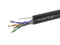 Кабель витая пара U/UTP кат.5E 4х2х24AWG solid Cu PE Outdoor Standard трос черн. (м) SUPRLAN 01-0322-1